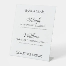 Elegant Hochzeitsgetränke anheben Sockelschild