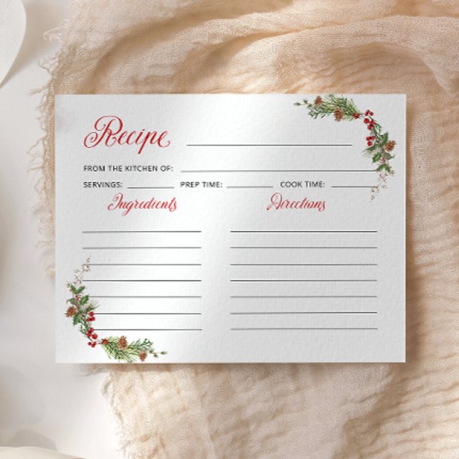 Elegant Holiday Bridal Shower Recipe Card (Von Creator hochgeladen)