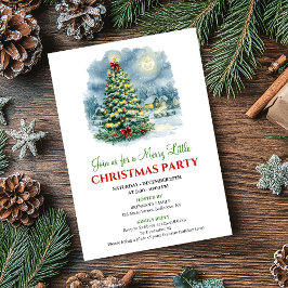 Elegant Holiday Scene Watercolor Party Invitation Einladung