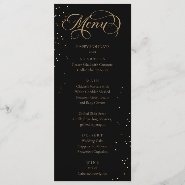 Elegant Holidays Sparkles Menu  (Devant)