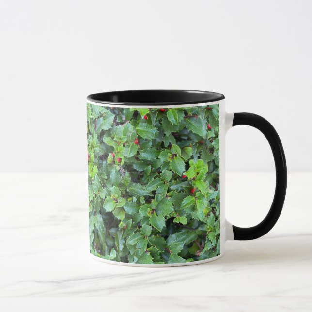 Elegant Holly Berry Pattern Christmas Home Decor Tasse (Rechts)