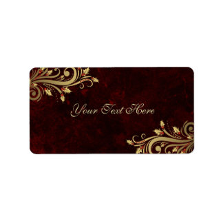 Elegant Holly Blühte Red Christmas Address Label Adressaufkleber