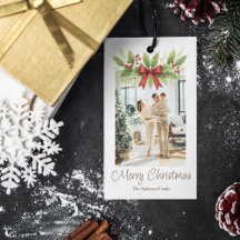 Elegant Holly & Red Bow Christmas -