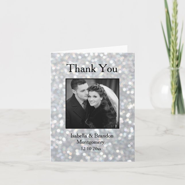 Elegant Hollywood Glam Danke-Card Dankeskarte (Vorderseite)