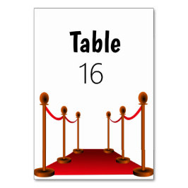 Elegant Hollywood Red Tepet Sweet 16 Tischnummer