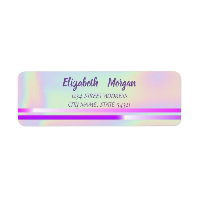 Élégant Holographique, Étiquette de adresse des ra (Devant)