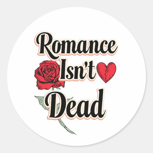 Elegant Hopeless Romantic Quote Runder Aufkleber (Vorderseite)