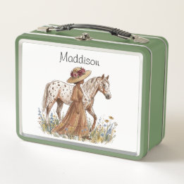 Elegant Horse Lover Birthday Metall Brotdose