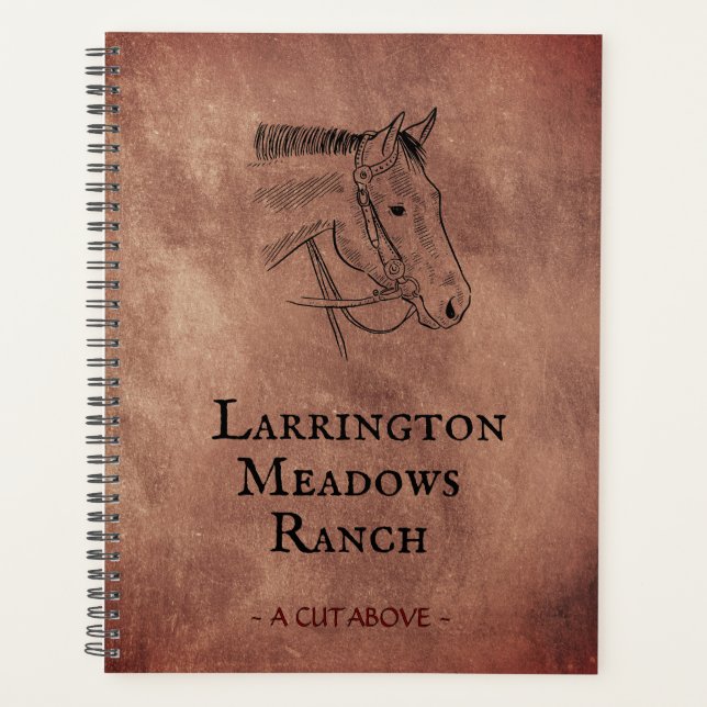Elegant Horse Ranch Business Personalized Planer (Vorderseite)