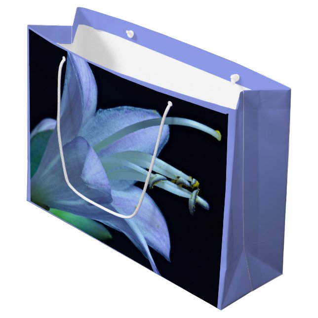 Elegant Hosta Blume, Lilac Blue All-Occasion Große Geschenktüte (Vorderseite Schrägansicht)