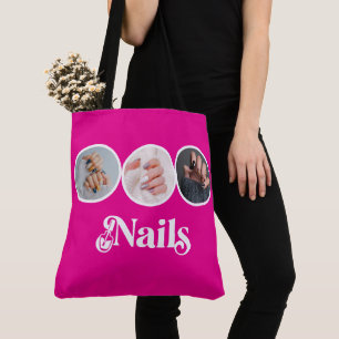 Elegant Hot Pink 3 Foto Nagel-Stylist-Salon Tasche