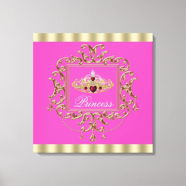 Elegant Hot Pink Princess Canvas Print Leinwanddruck (Vorderseite)