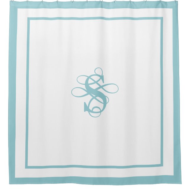 Elegant Hotel Chic Stylish Monogram Duschvorhang (Vorderseite)
