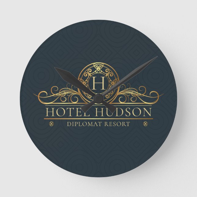 Elegant Hotel Resort Business Runde Wanduhr (Vorderseite)