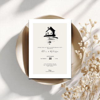 Elegant Housewarming Invitation - Hand Drawn House Einladung