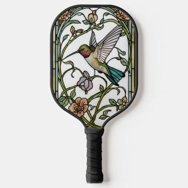 Elegant hummingbird artwork botanical boho chic pickleball schläger (Vorderseite)