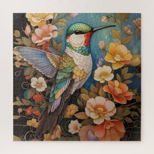 Elegant Hummingbird Floral (Vertikal)
