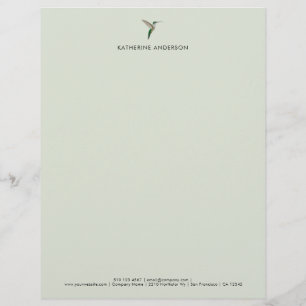 Elegant Hummingbird Letterhead Briefbogen