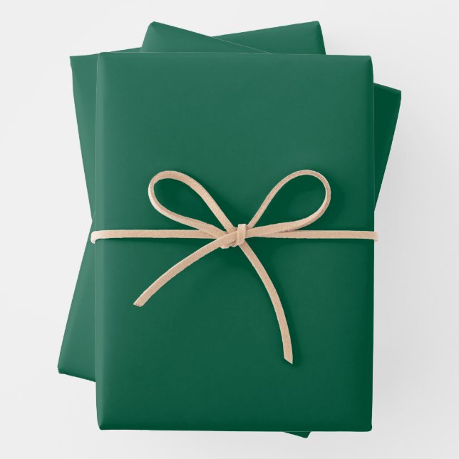 Elegant Hunter Green Solid Color Geschenkpapier Set (Beispiel)