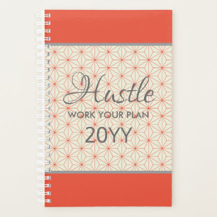 Elegant Hustle 2019 Orange Taupe Personalisiert Planer