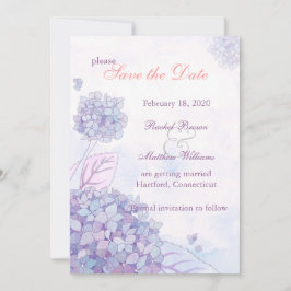 Elegant Hydrangea Blooms Floral Save the Date Einladung