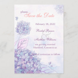 Elegant Hydrangea Blooms Floral Save the Date Einladung