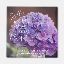 Elegant Hydrangea Christlich Mütter Day Verse Magnet