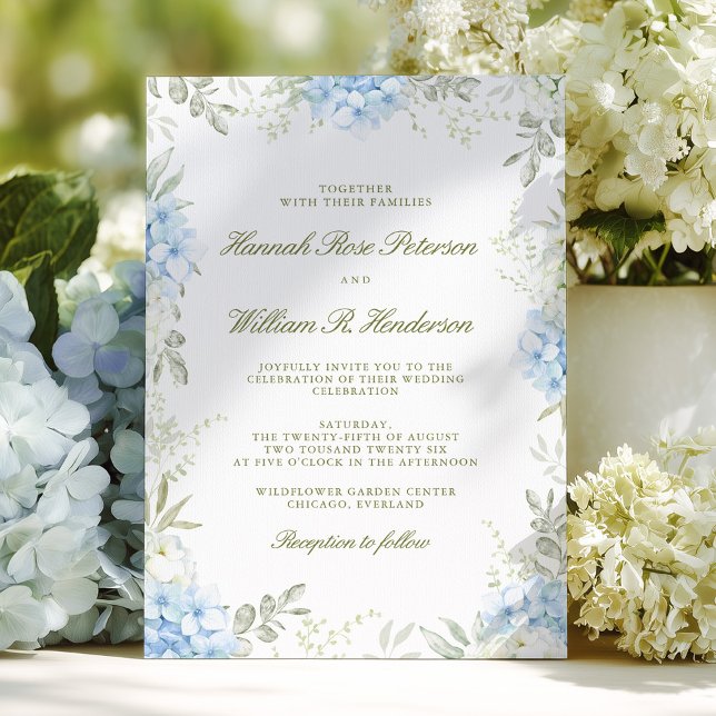 Elegant Hydrangea Floral Wedding Invitation Einladung (Von Creator hochgeladen)