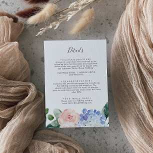 Elegant Hydrangea Wedding Details Enclosure Card Begleitkarte