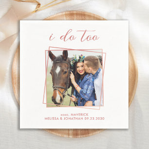 Elegant I do to Rose Gold Foto Haustier Hochzeit Serviette