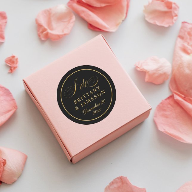 Elegant I Do Wedding Save the Date Umschlag Aufkle Runder Aufkleber (Von Creator hochgeladen)