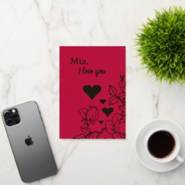 Elegant I Liebe You Floral Personalisiert Foil Car