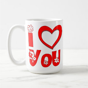 Elegant I Love You Keramik   Minimalist Rot  Kaffeetasse