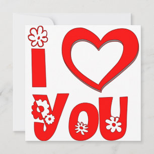 Elegant I Love You Minimalist Rot Einladung