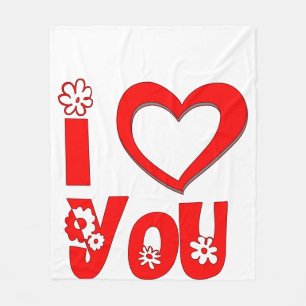 Elegant I Love You Minimalist Rot Fleecedecke