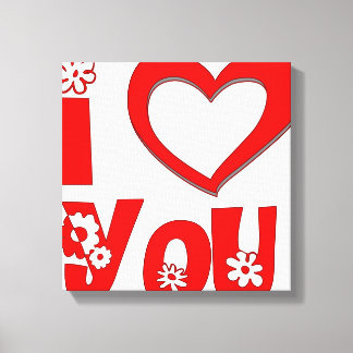 Elegant I Love You | Minimalist Rot  Leinwanddruck