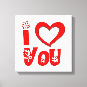Elegant I Love You Minimalist Rot Leinwanddruck