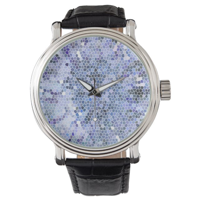 Elegant ice blue mosaic armbanduhr (Vorderseite)