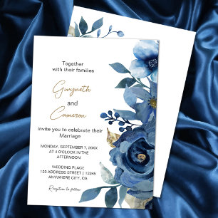Elegant Ice Blue Winter Floral Einladung