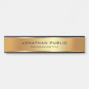Elegant Ihre benutzerdefinierte Schwarz- und Goldv Türschild