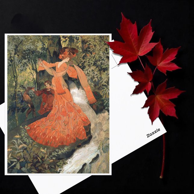 Elegant in der Nähe eines Frühlings, Vintag Postkarte (Von Creator hochgeladen)