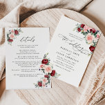 Elegant in einer Wasserfarbenprägung Einladung<br><div class="desc">Diese elegante Romantische Blooms-Kollektion besticht durch eine farbenfrohe Bordeaux- und Blütenblume mit grünen Blätter und einem eleganten Serf & einem zarten Sans-Schriftart in Schwarz. Matching-Elemente verfügbar.</div>