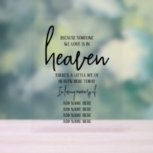 Elegant in Love Memory Einfache Hochzeit Acrylschild