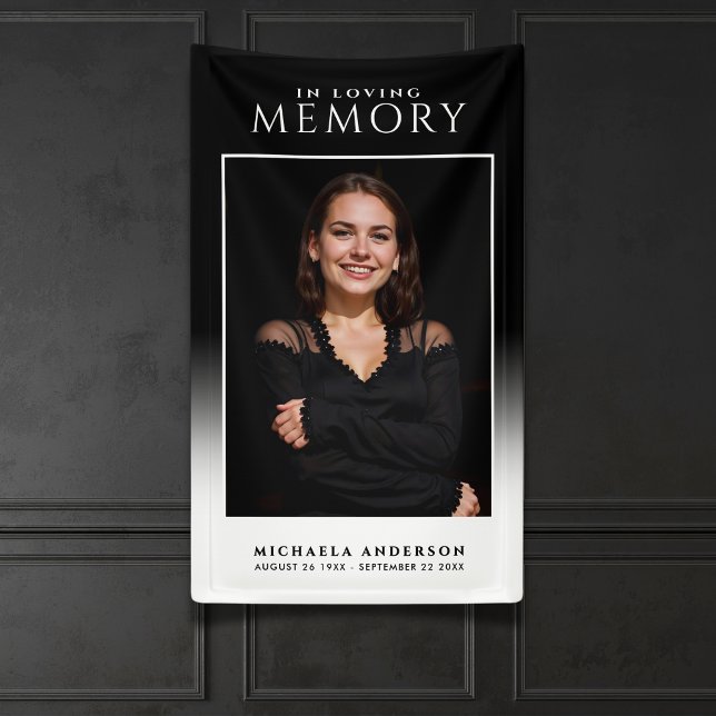 Elegant in Love Memory Foto Beerdigung/Memorial Banner (Von Creator hochgeladen)