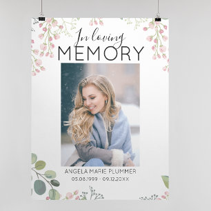 Elegant in Love Memory Foto Memorial Poster