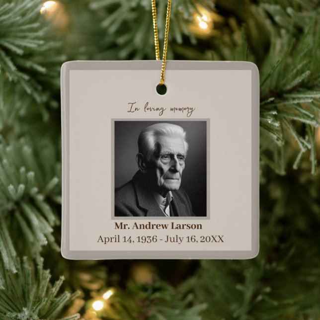 Elegant in Love Memory Funeral Memorial Keramikornament (Baum)