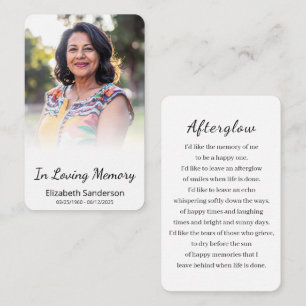 Elegant in Love Memory Funeral Memory Card Visitenkarte