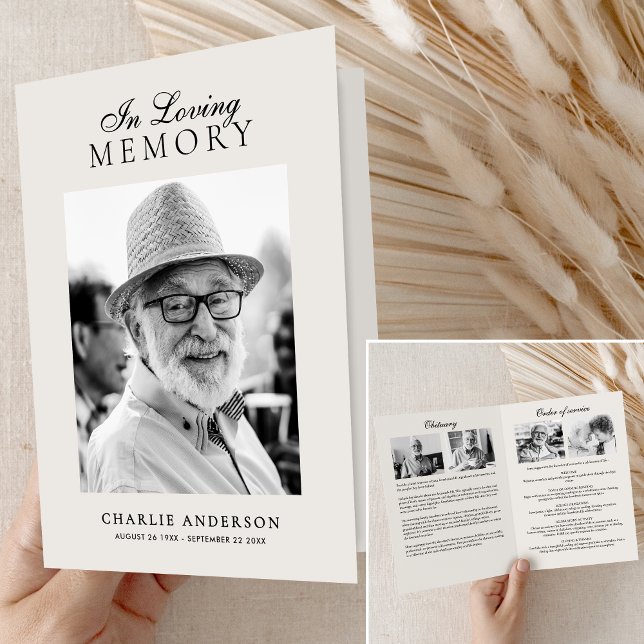 Elegant In Loving Memory 7-Foto-Gedenkstätte Programm (Von Creator hochgeladen)