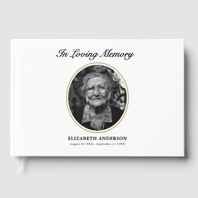 Elegant In Loving Memory Photo Gästebuch (Vorderseite)