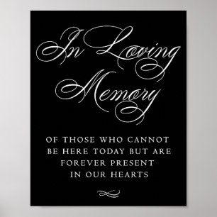 Elegant In Loving Memory Weiße Kalligrafie   Chic Poster